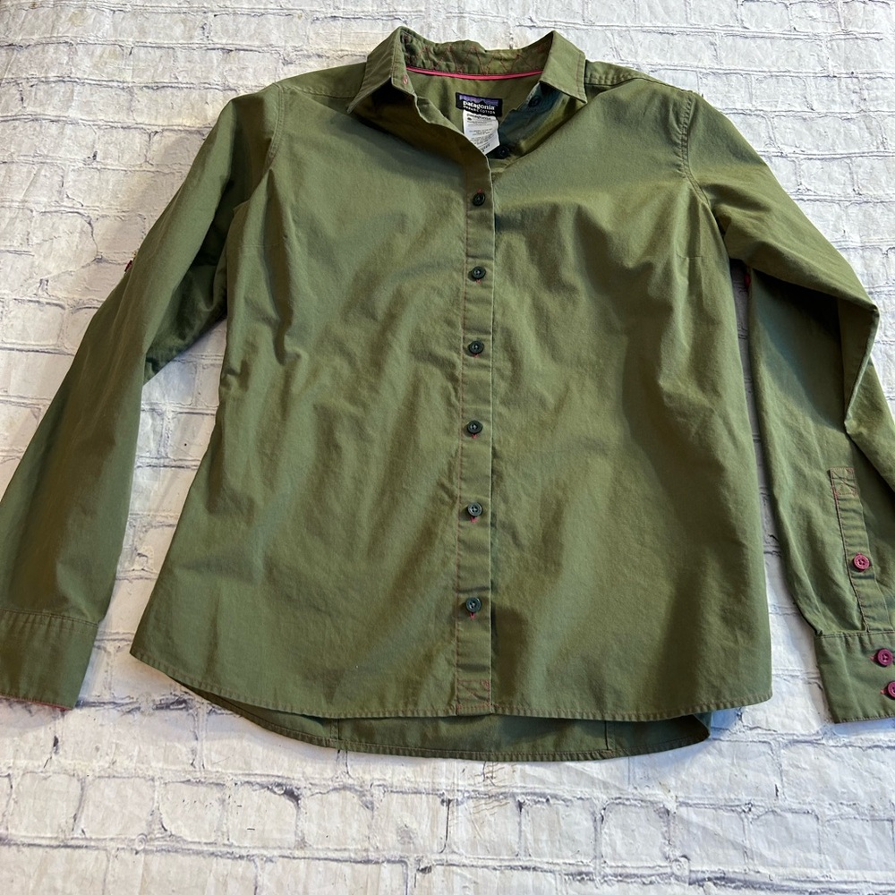 Patagonia Olive Green Button Down Shirt - Picture 3 of 6